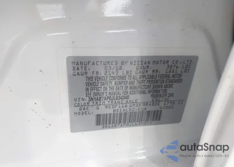 2018 Nissan Sentra Sv from USA, damaged, VIN 3N1AB7AP0JL634340